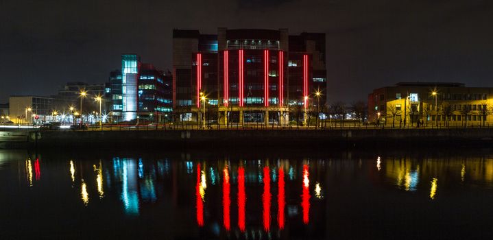 DUBLIN, IRELAND, JAN 21 2017, the International Financial Services Center (IFSC) is a landmark modern building located on the River Liffey in Dublin.