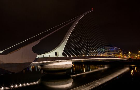 Samuel Beckett Bridge Harp Bridge Ireland Dublin night