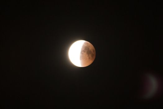longest lunar eclipse of the century. The moon on the black sky. rare astronomical phenomenon