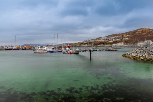 Harbor of mallaig scottish highlands blue green water