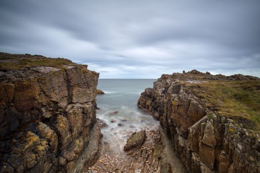 Scotland findochty beach north east coast rocky long exposure