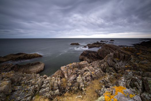 Scotland findochty beach north east coast rocky long exposure