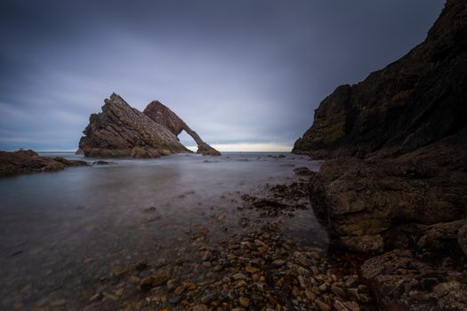 Scotland Bow Fiddle Rock HDR long exposure extreme sky