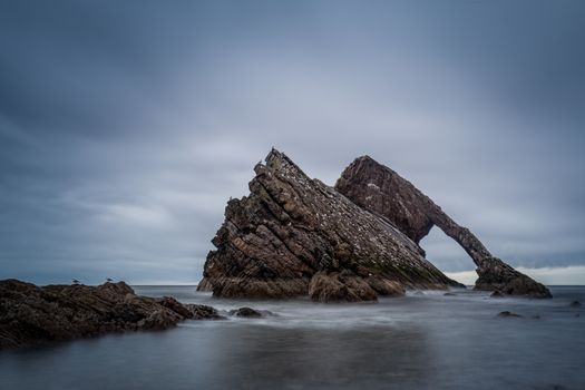 Scotland Bow Fiddle Rock HDR long exposure extreme sky