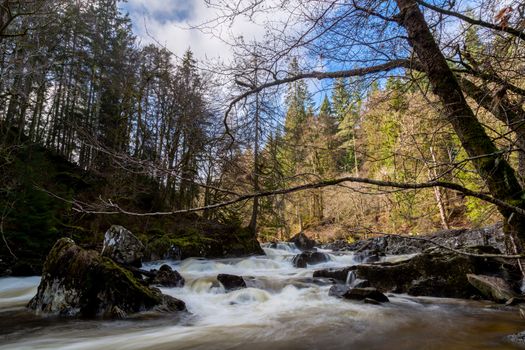 Black Linn falls scottish highlands long exposure