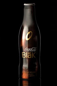 Coca-Cola BLAK product shot Coke Blak. Beverage drink that combines cola and cofee.