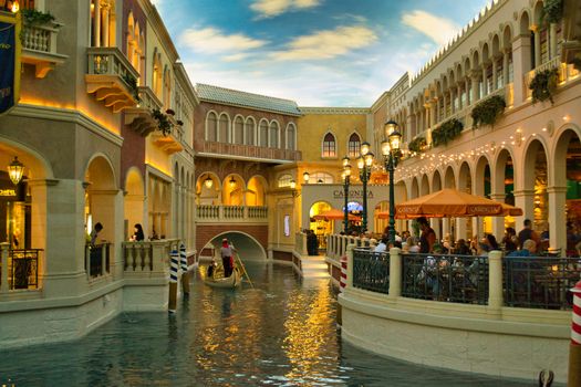 Las Vegas, USA, November 2013: gondola at the Venetian hotel casino and resort in Las Vegas, Nevada