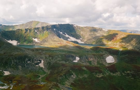 Nature is altai in spring. Melted snow in the mountains.