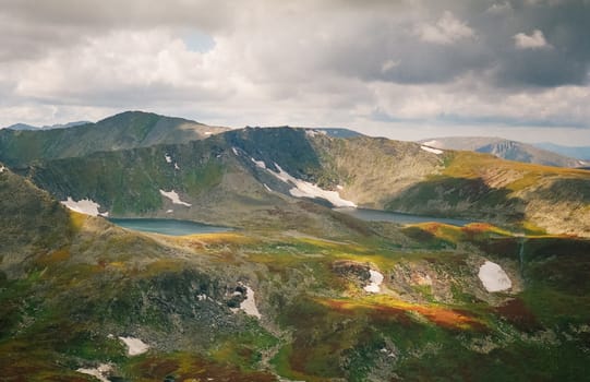 Nature is altai in spring. Melted snow in the mountains.