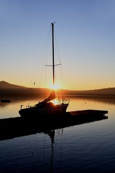 Sunset on the waters of Lake Viverone