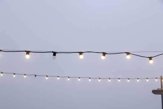 Outdoor lighting, lamp and bulb close-up, daylight