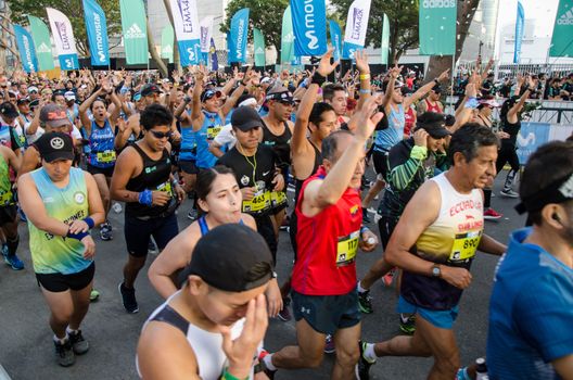 Lima, Peru - May 20th 2018: Marathon Lima 42k, sporting event that gathers athletes from all over the world. The race begins