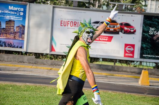 Lima, Peru - May 20th 2018: Marathon Lima 42k, sporting event that gathers athletes from all over the world. The eccentric athletes