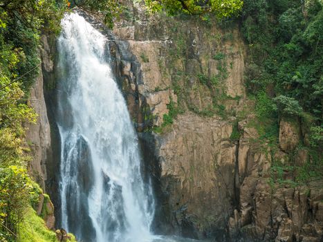 Picture of the waterfall from the middle of the forest At Khao Yai National Park, Thailand, a World Heritage Site