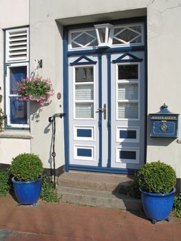 Beautiful entrance of a house in Holm. Holm is a district of the town of Schleswig, Schleswig-Holstein, Germany.