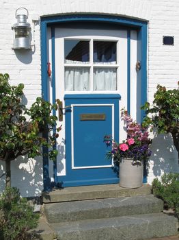 Beautiful entrance of a house in Arnis, Schleswig-Holstein, Germany.