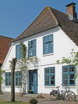 Exterior view of a beautiful house in Arnis, Schleswig-Holstein, Germany.