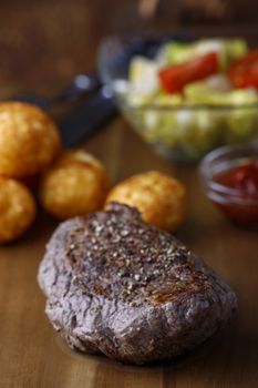 grilled steak on a cutting board