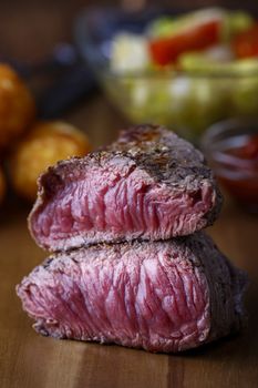 grilled steak on a cutting board