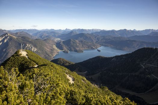 view from the Herzogstand mountain in autumn