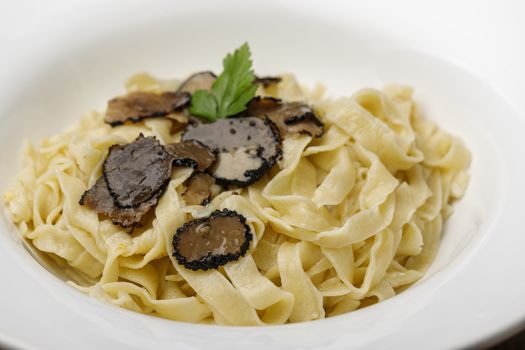 black truffle on home made pasta