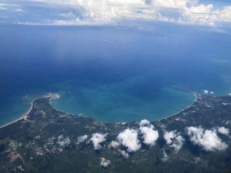 Aerial view beautiful scenic landscape of Phuket island in Andaman sea Thailand, Tourism destination place Asia