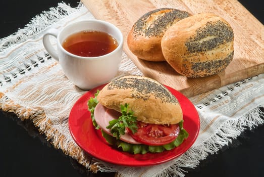 Different kinds of bread on a studio background