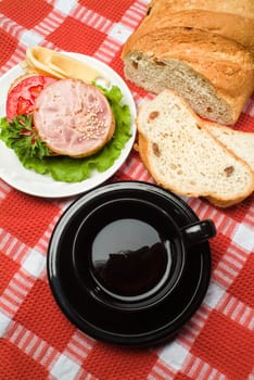 Different kinds of bread on a studio background