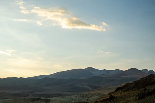 The altai mountains. The landscape of nature on the Altai mountains and in the gorges between the mountains.