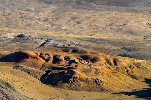 The altai mountains. The landscape of nature on the Altai mountains and in the gorges between the mountains.