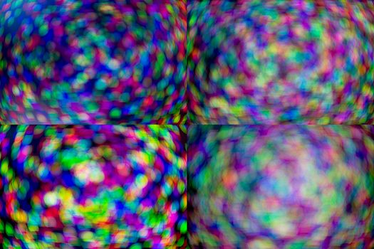 set of natural rgb lens blur on dark bokeh backgrounds