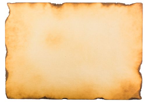 single old flat sheet of paper isolated on white background