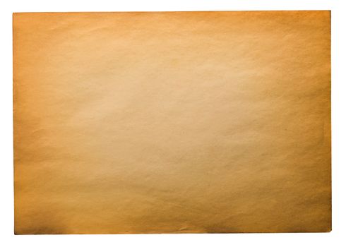 single old flat sheet of paper isolated on white background
