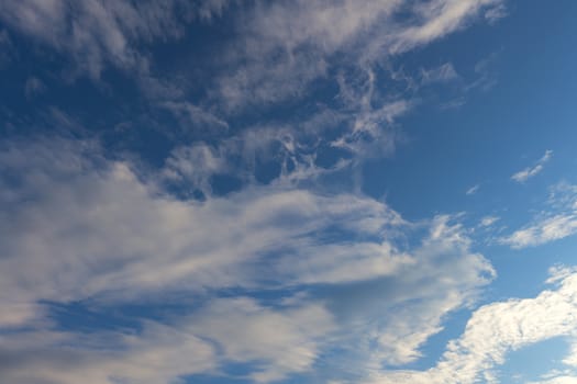 Cirrocumulus evening cloudscape background view without horizon