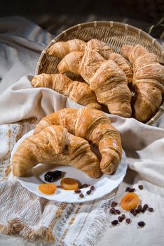 Different kinds of bread and pastry