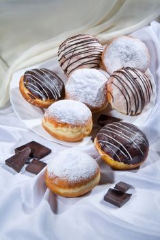 Different kinds of bread and pastry