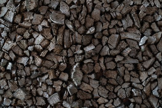 Close up of dry wood or coconut bract for decoration, background.