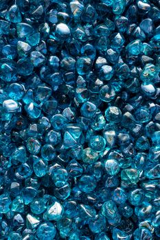 A close up of blue crystal rocks.