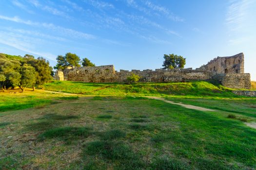 View of the Antipatris Fort (Binar Bashi), in Yarkon (Tel Afek) National Park, central Israel