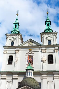 Basilica saint Florian in Krakow. Krakow, Poland - 05.15.2019.