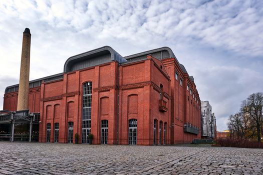 Facade of a renovated building of an old brewery in the city of Poznan