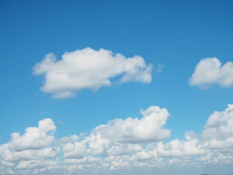 Beautiful picture of blue sky with white clouds in winter.