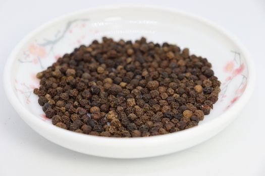 healthy and spicy black pepper stock on bowl