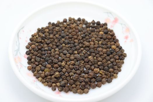 healthy and spicy black pepper stock on bowl