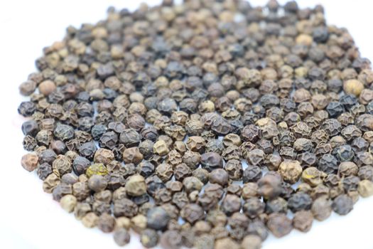 healthy and spicy black pepper stock on white background