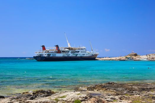 GRAMVOUSA - BALOS, THE CRETE ISLAND, GREECE - JUNE 4, 2019: Beautiful seaview at the Gramvousa island.