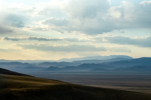 The altai mountains. The landscape of nature on the Altai mountains and in the gorges between the mountains.