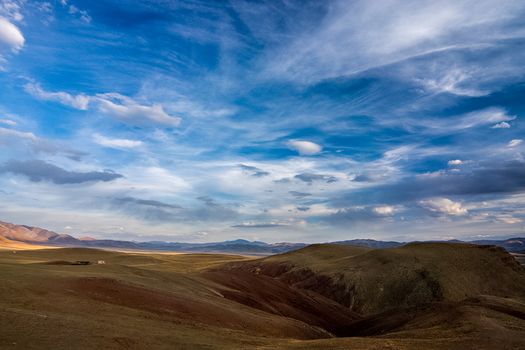 The altai mountains. The landscape of nature on the Altai mountains and in the gorges between the mountains.