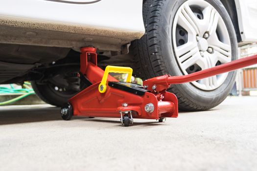 Car floor jack for car for repair check Maintenance of cars 