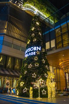 Bangkok Thailand:- Nov 19, 2020:- Christmas trees adorn and Strap Accessories Ornaments Christmas on Christmas, Location: GAYSORN PLAZA BUILDING  Bangkok of Thailand 